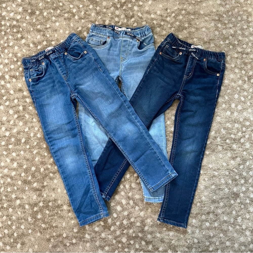 Lot of 3 Levi's Skinny Knit Pull On Boys Jeans Size 6